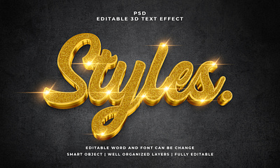 Style 3D Editable PSD Text Effect abstract font