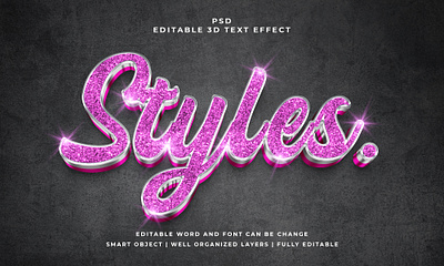 Style 3D Editable PSD Text Effect abstract font