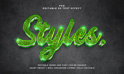 Style 3D Editable PSD Text Effect abstract font