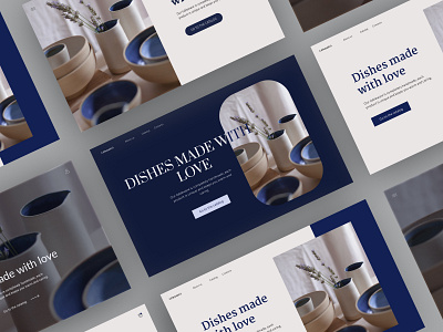 Landing page options for a handmade ceramics store branding ceramics design handmade ui ux uxui design