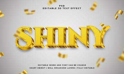 Shiny 3D Editable PSD Text Effect text design