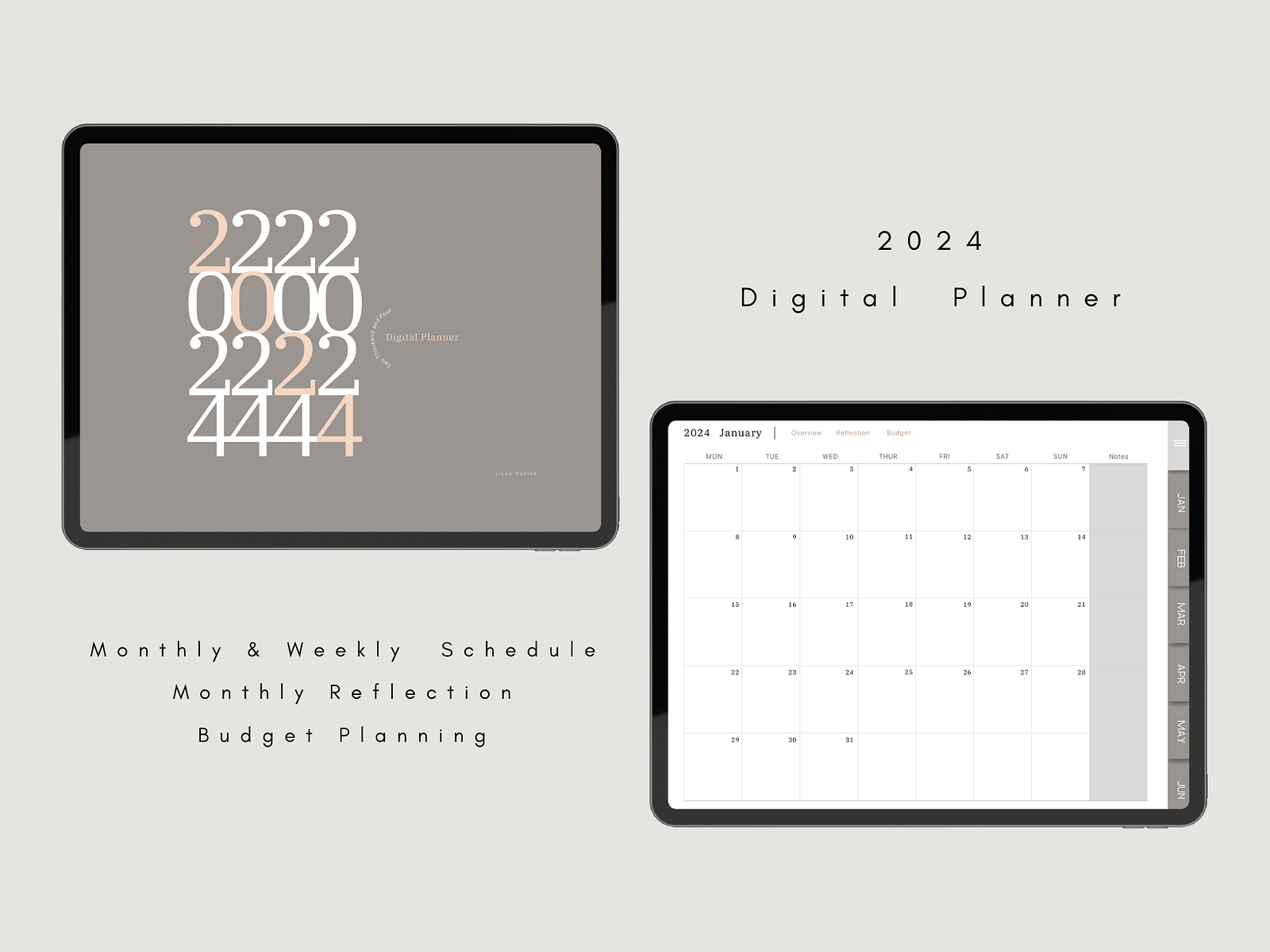 2024 Minimalist Digital Planner by Lilac Papier on Dribbble