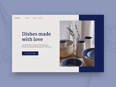 Landing page for a handmade ceramics store branding ceramics design handmade shop ui ux uxui design