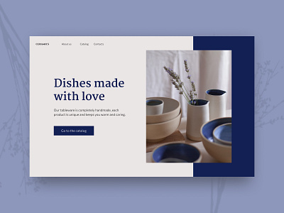 Landing page for a handmade ceramics store branding ceramics design handmade shop ui ux uxui design