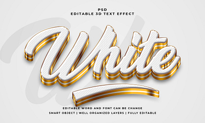 White 3D Editable PSD Text Effect abstract font
