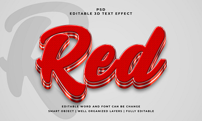 Red 3D Editable PSD Text Effect abstract font