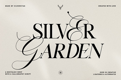 Silver Garden - Nostalgic Font Duo alternates bold italic ligatures script font duo vintage serif