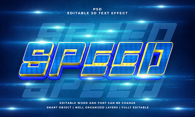 Speed 3D Editable PSD Text Effect text design