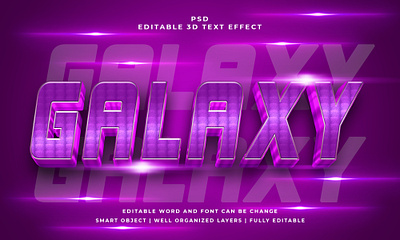 Galaxy 3D Editable PSD Text Effect abstract font