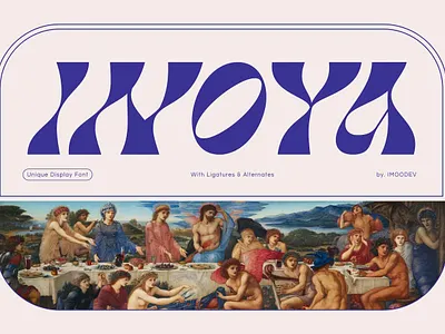Inoya - Unique Typeface 60s 70s classic classy creative curvy display experimental font groovy hipster nostalgia psychedelic quirky retro unique