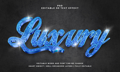 Luxury 3D Editable PSD Text Effect abstract font