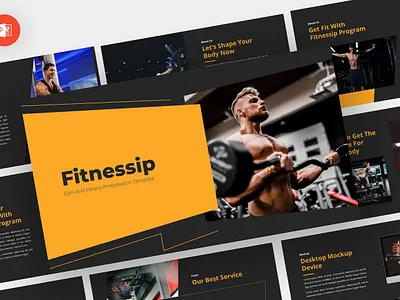 Fitnessip - Gym Powerpoint Template agency business cardio clean company dynamic exercise fit fitness gym modern powerpoint presentation sport startup template training workout