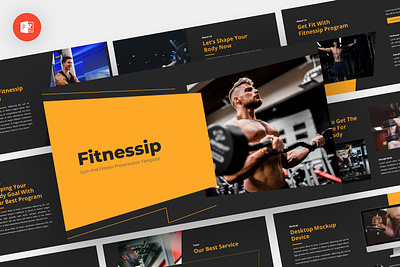 Fitnessip - Gym Powerpoint Template agency business cardio clean company dynamic exercise fit fitness gym modern powerpoint presentation sport startup template training workout