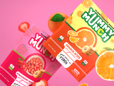 Yummy Munch Cookie Brand Packaging Design blueberry cookies designing food food packaging fruits orange package package design pineapple pouch pouch desinging snacks strawberry