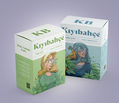 Kiyibahce tea packaging illustration logo design packaging