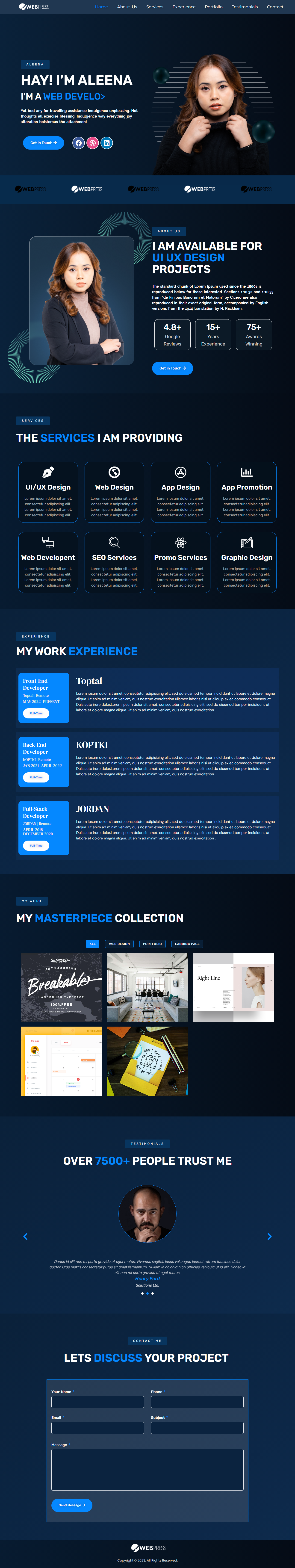 Aleena Web Design Inspiration elementor elementor design elementor inspiration ui web design web inspiration webpress website design wordpress wordpress design