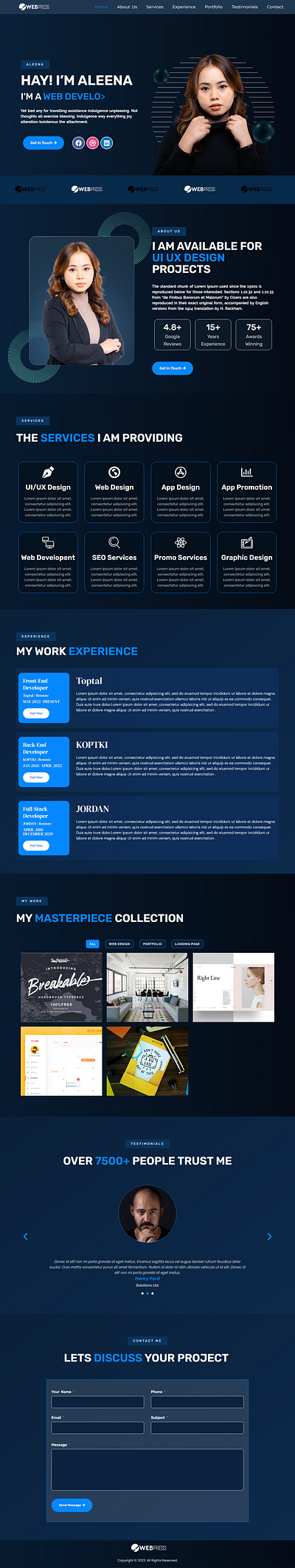 Aleena Web Design Inspiration elementor elementor design elementor inspiration ui web design web inspiration webpress website design wordpress wordpress design