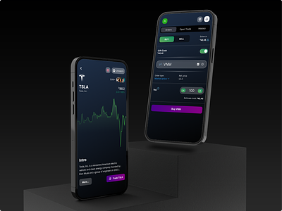 Stock Trading - Mobile Design Concept app design clean daily ui darkmode darktheme fintech mobile design product design securities stock trading ui ux