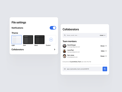 File Settings Modals appearance clean cta dark dashboard design system figma interface light link minimalist modal popup preferences product design settings system theme toggle ui