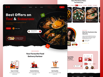 Landing Page - Food Delivery branding design graphic design landing page ui ux web design