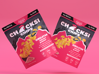 Chicksi Chips Brand Packaging Design chicken chicken flavoured chips design designing food food packaging himalayan salt packaging pink salt pouch pouch design snack