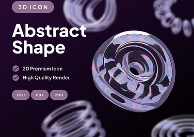 Abstract Shape 3d abstract abstractshape blender blender3d cycle icon illustration render3d torus transparant