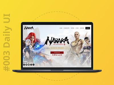 Naraka Landing Page graphic design ui web design