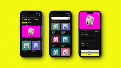 Instax mini 12 Camera App UI Design camera dark mode figma graphic design instax mini light mode mobile app design ui uiux uiux design user experience user interface