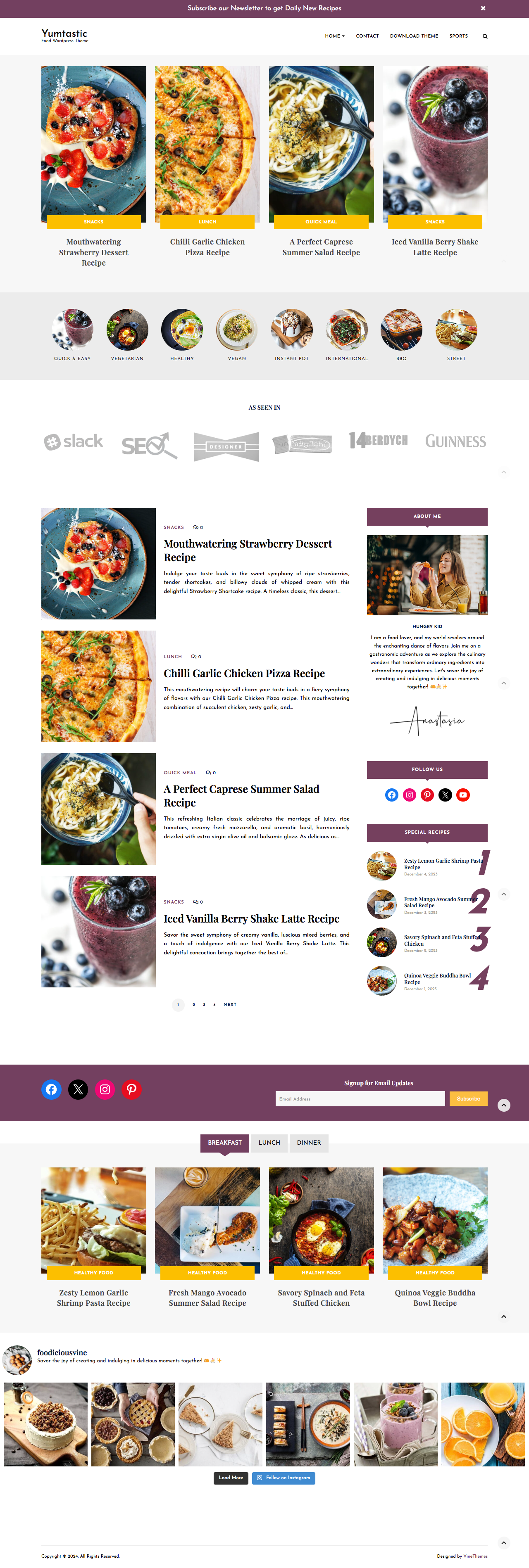 Yumtastic Food Blog Wordpress Theme blog blogger wordpress theme blogging cooking recipe wordpress theme design food blog food cooking food design food wordpress theme premade wordpress theme recipes design restaurant wp theme template theme webdesign website website design website template wordpress theme wp theme