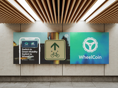 Move green sustainable mobility banner design for WheelCoin M2E application banner banner design brand design branding colourful cycle design graphic design marketing minimal mobility post post design poster poster design social media technology ui web3