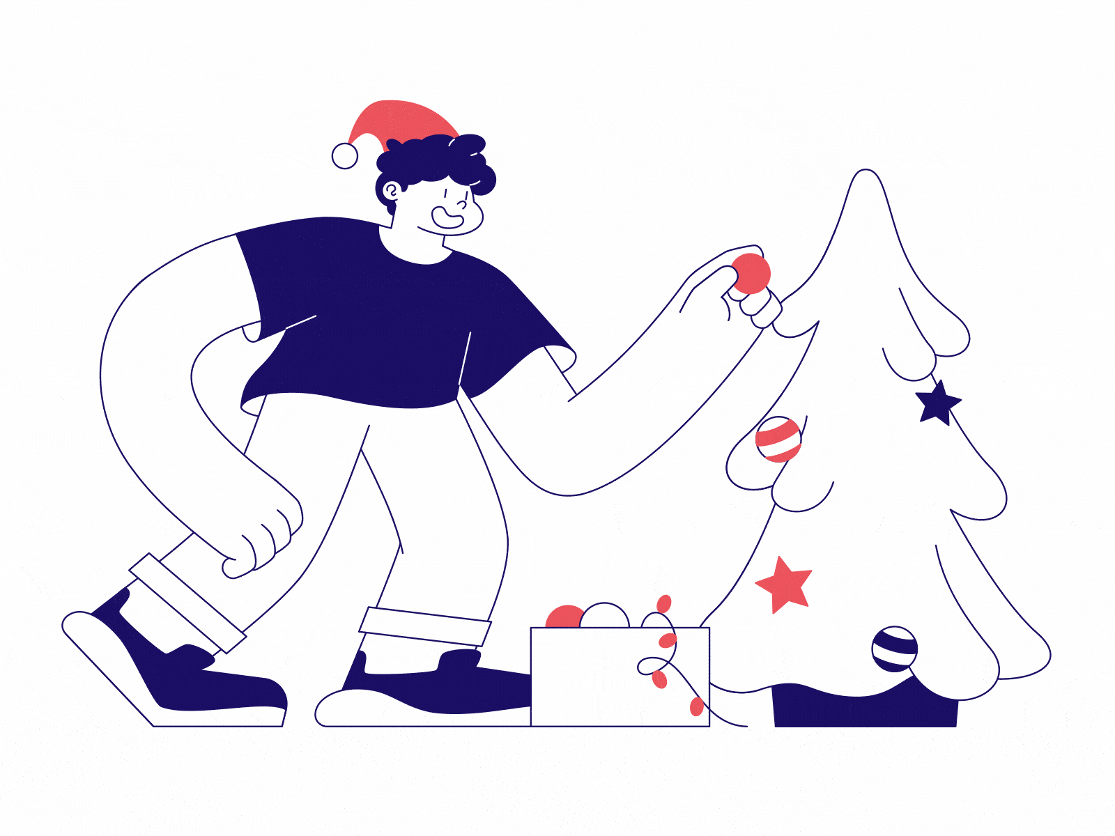 Сoming soon! animation christmas christmas tree flat gif greeting json lottie new year shape vector