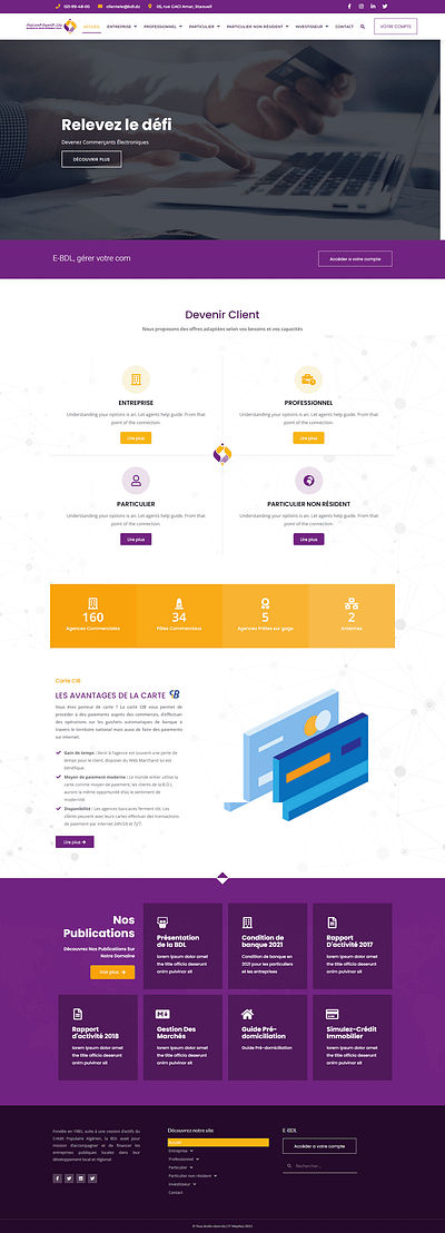 Refonte site BDL - Banque de développement Algérie refonte website