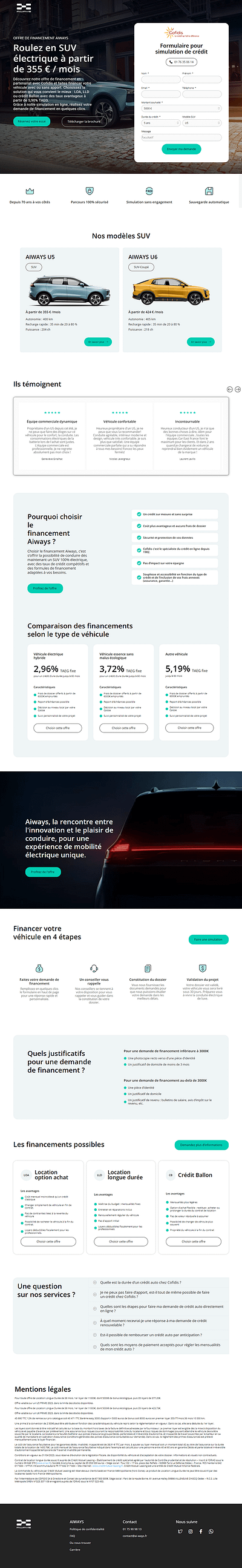 Constructeur voiture éléctrique-financement.ai-ways.fr refonte website