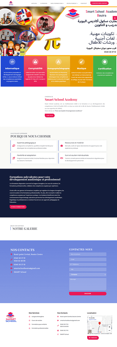 Site & outil de gestion d'école smartschool-dz.com website