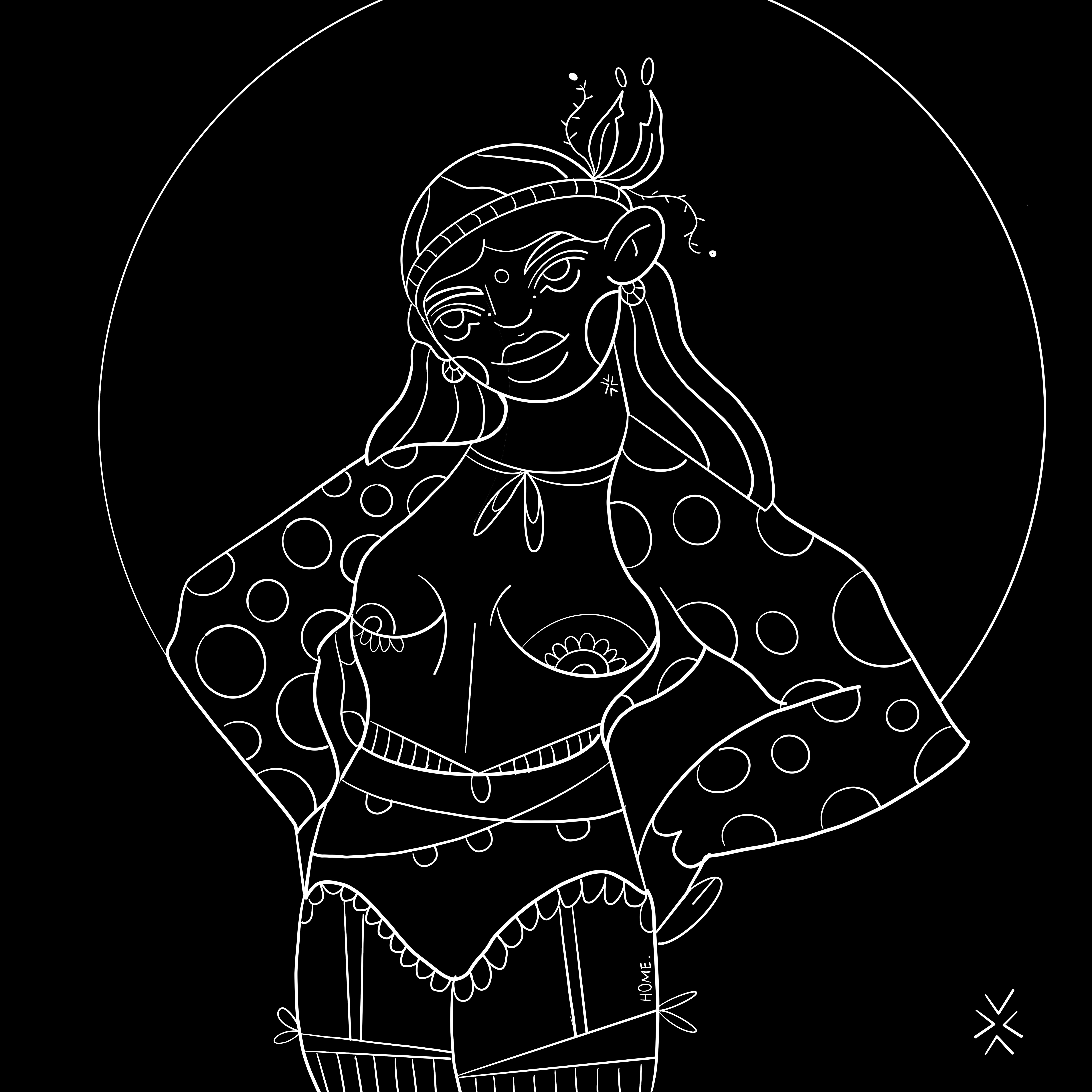 Negative one art artist black character design digital art girl graphic design illustration pattern white