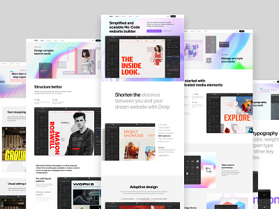 Website Design for Droip bold colorful droip gradient minimal morph no code trendy ui websitedesign websiteui