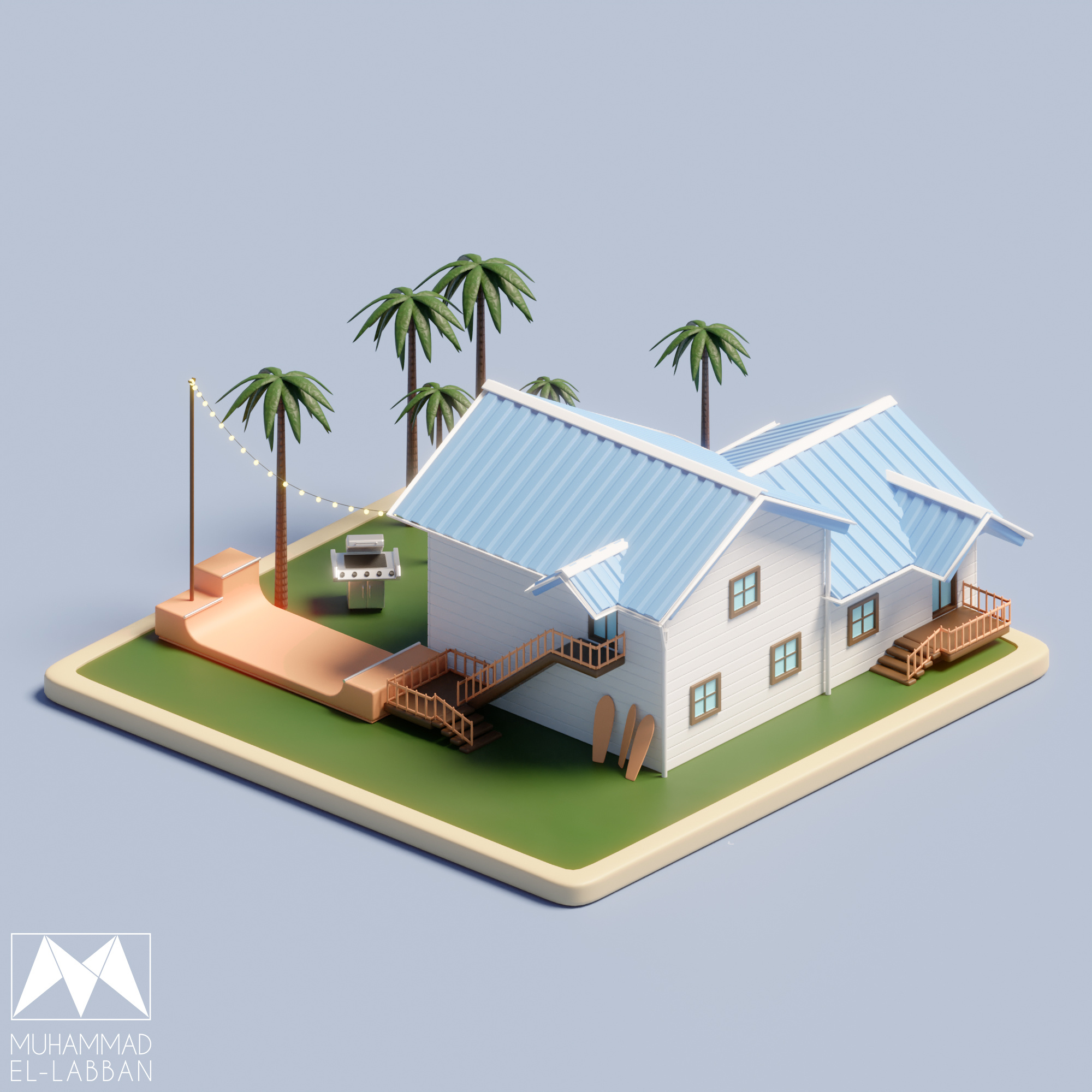 3D Low poly House 3d 3d art 3d artist 3d model animation architecture blender design graphic design illustration isometric low poly motion graphics ui