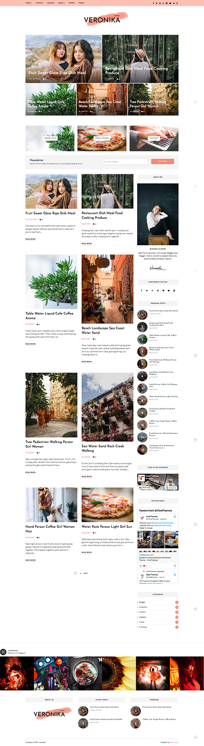 Veronika Blogging Wordpress Theme blog blog theme blogger wordpress theme blogging blogging theme blogging website design design free blog theme personal theme personal website design personal wp theme template theme webdesign website wordpress wordpress theme wp theme