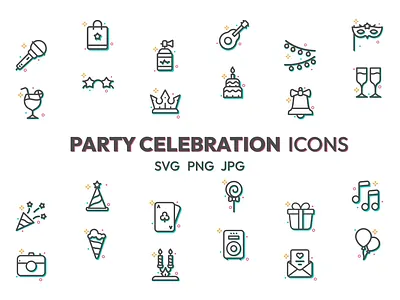 Party Celebration Icons free assets birthday party icons free assets icon design icon set new year icons party and celebration party celebration icons party icons ui