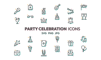 Party Celebration Icons free assets birthday party icons free assets icon design icon set new year icons party and celebration party celebration icons party icons ui