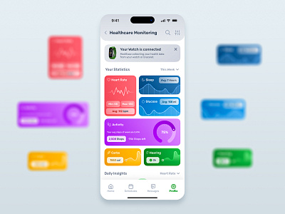 Healthcare Medical App - MediEase analytics app case study chart data driven design design system healthcare ios monitoring product design smart statistics ucd ui user experience user interface ux