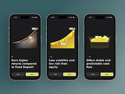 Bonds Investment App Onboarding app appdesign dailyui design fintech illustration ui