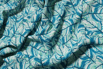 Turquoise Abstract Leaves Seamless Pattern design floral floral pattern graphic design illustration pattern print design seamless surface design textile design textile pattern textile print