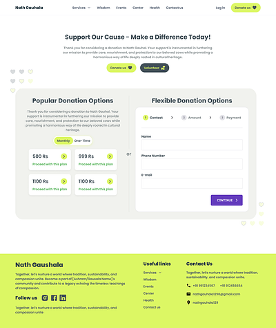 Donation Page for NGO's branding donate donation footer graphic design logo modern ngo support ui ux