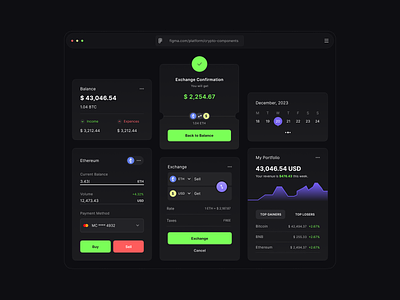 Crypto - Components blockchain components crypto currency design ui web