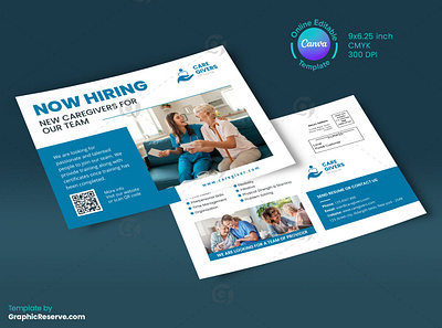 Caregiver Agencies Direct Mail EDDM Canva Template caregiver caregiver at home caregiver home caregiver marketing template caregiver postcard caregiver template caregiving eddm eddm mailer design eddm postcard selfcare