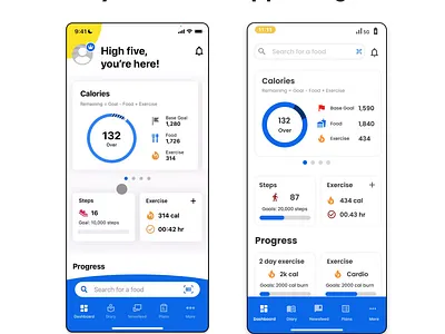 MyFitnessPal App Design 3d animation branding graphic design logo motion graphics ui