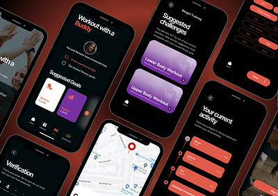 Revolution Fitness App aesthetic design fitness app interaction design interface design ui uiux user experience user interface