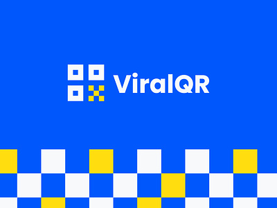 Viral QR [WebService] app logo blue logo brand identity branding flat logo logo logo design logotype modern logo qr qr logo simple logo viral qr yellow logo yellowblue logo