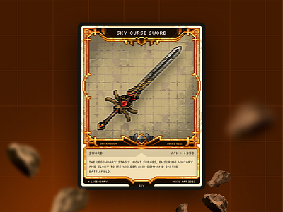 Sky Curse Sword - TCG Card Concept art assets card game gameasset magic mtg pixel pixelart rpg sword tcg voxel